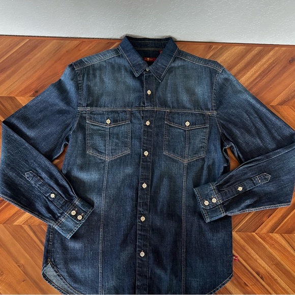 Men’s 7 For All Mankind Denim Overshirt - Picture 1 of 4